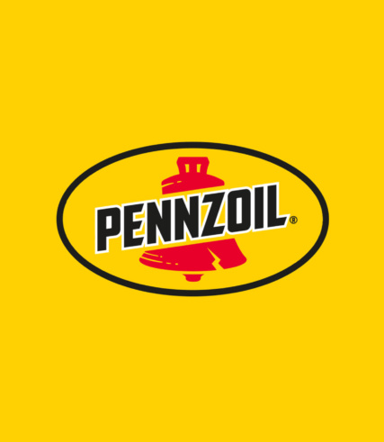 Pennzoil logo on a yellow background